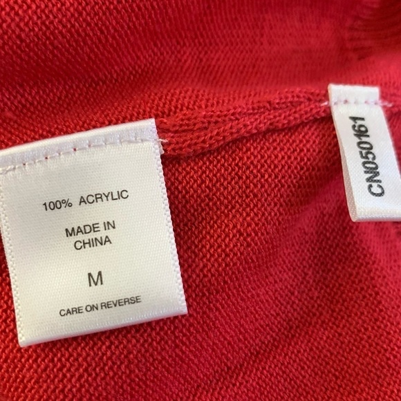 NEW York & Company Orange Red Cardigan Sweater Size Medium - Picture 7 of 8